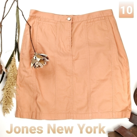 Jones New York Peach Distressed Skirt Sz 10 - Picture 1 of 10